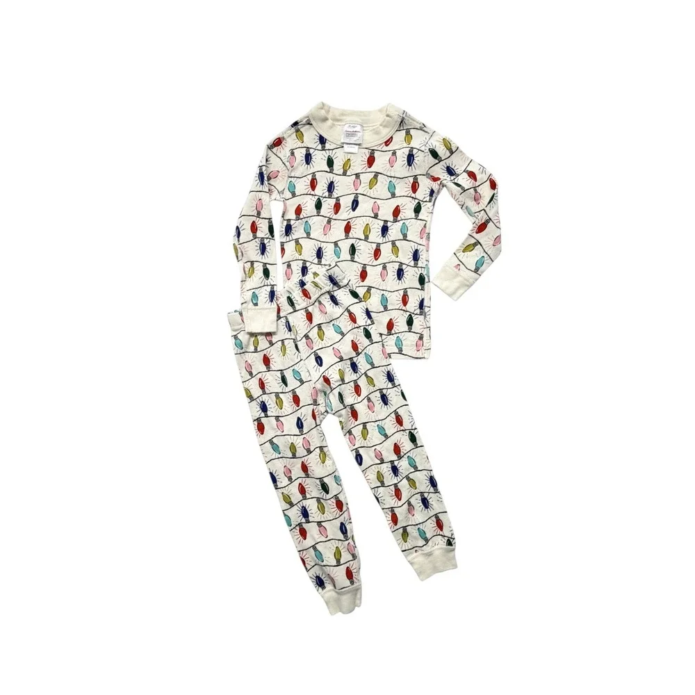 NWOT Hanna Andersson Kids 3T Christmas Lights Organic Cotton Pajama Set 90cm New